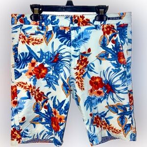 Cactus Man Ricky Singh Hawaiian Print Mens Shorts Size 30